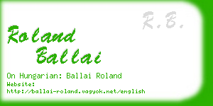 roland ballai business card